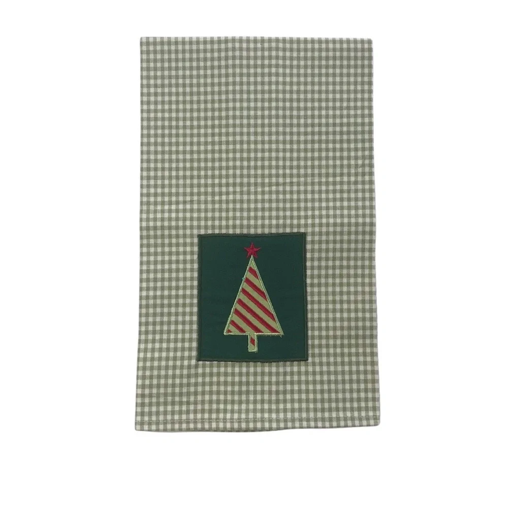 NEW Christmas Tree Appliquéd Cotton Tea Towel Decorative Useful Kitchen Gift